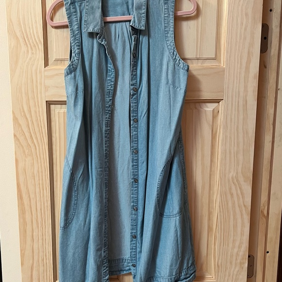 J. Jill Sleeveless Chambray Tunic Dress with pockets - Picture 6 of 10